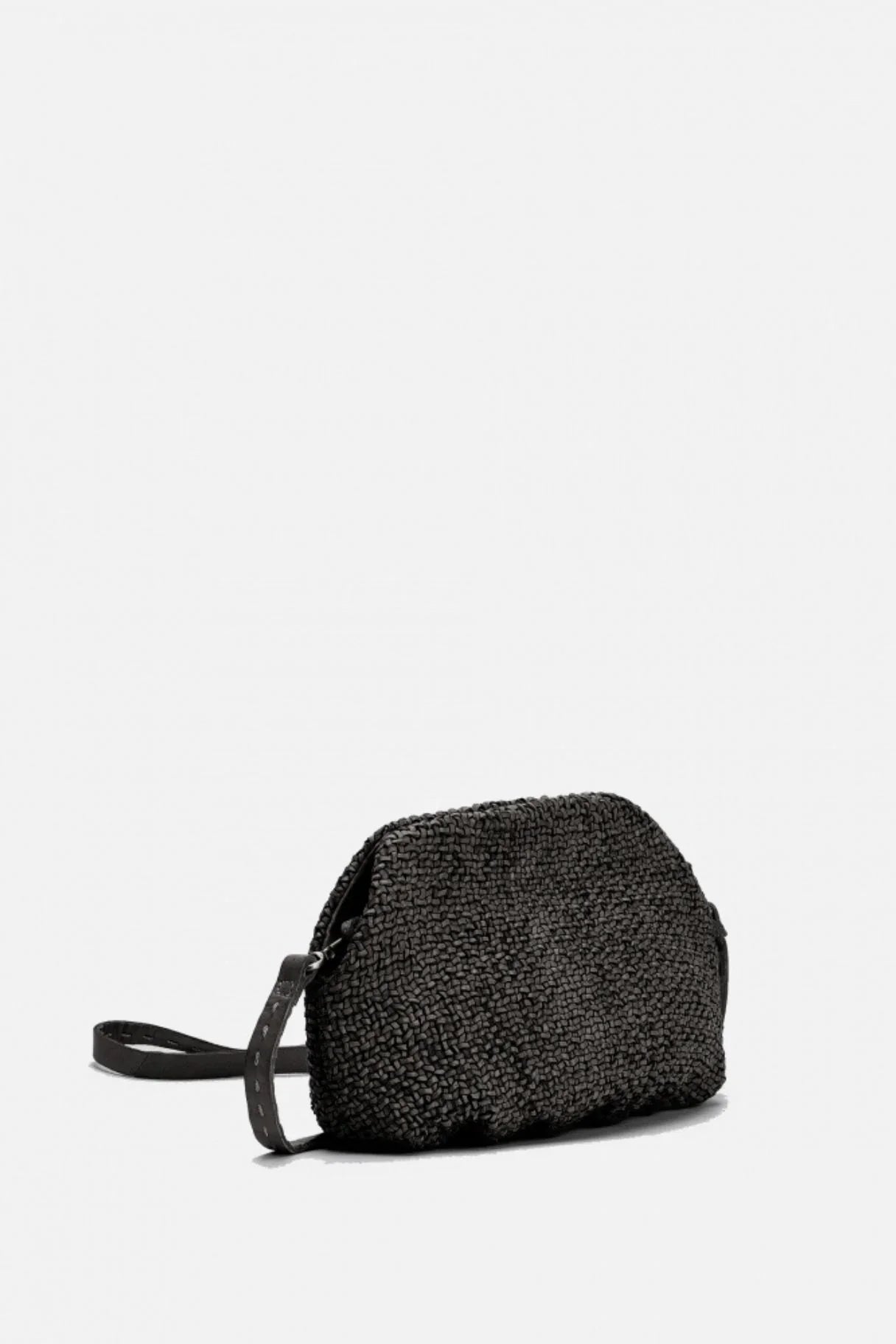 BIBA - Sac bandoulière en cuir tressé - couleur noir