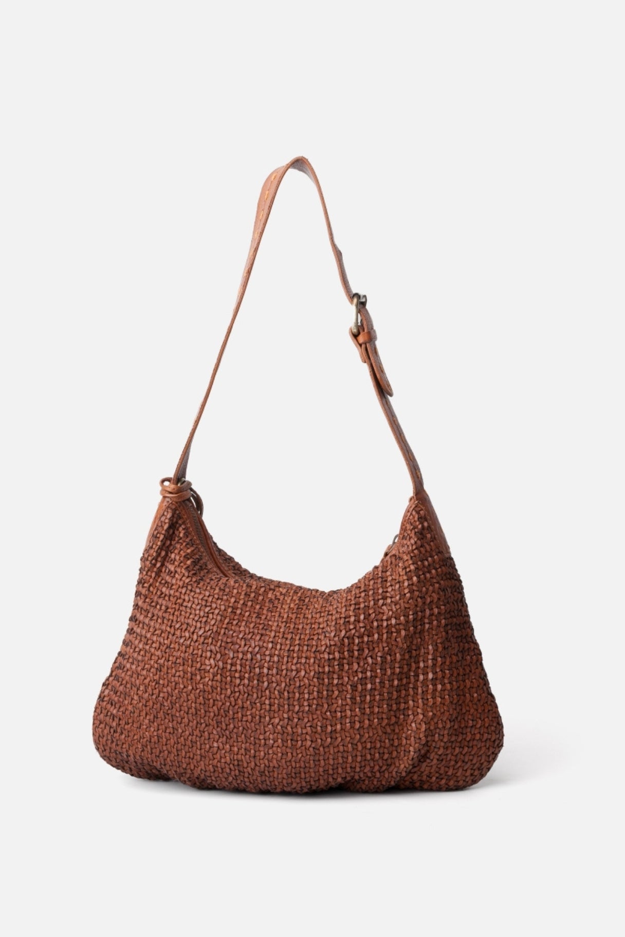 Sac BIBA en cuir tissé de couleur marron - Nappa Maroquinerie