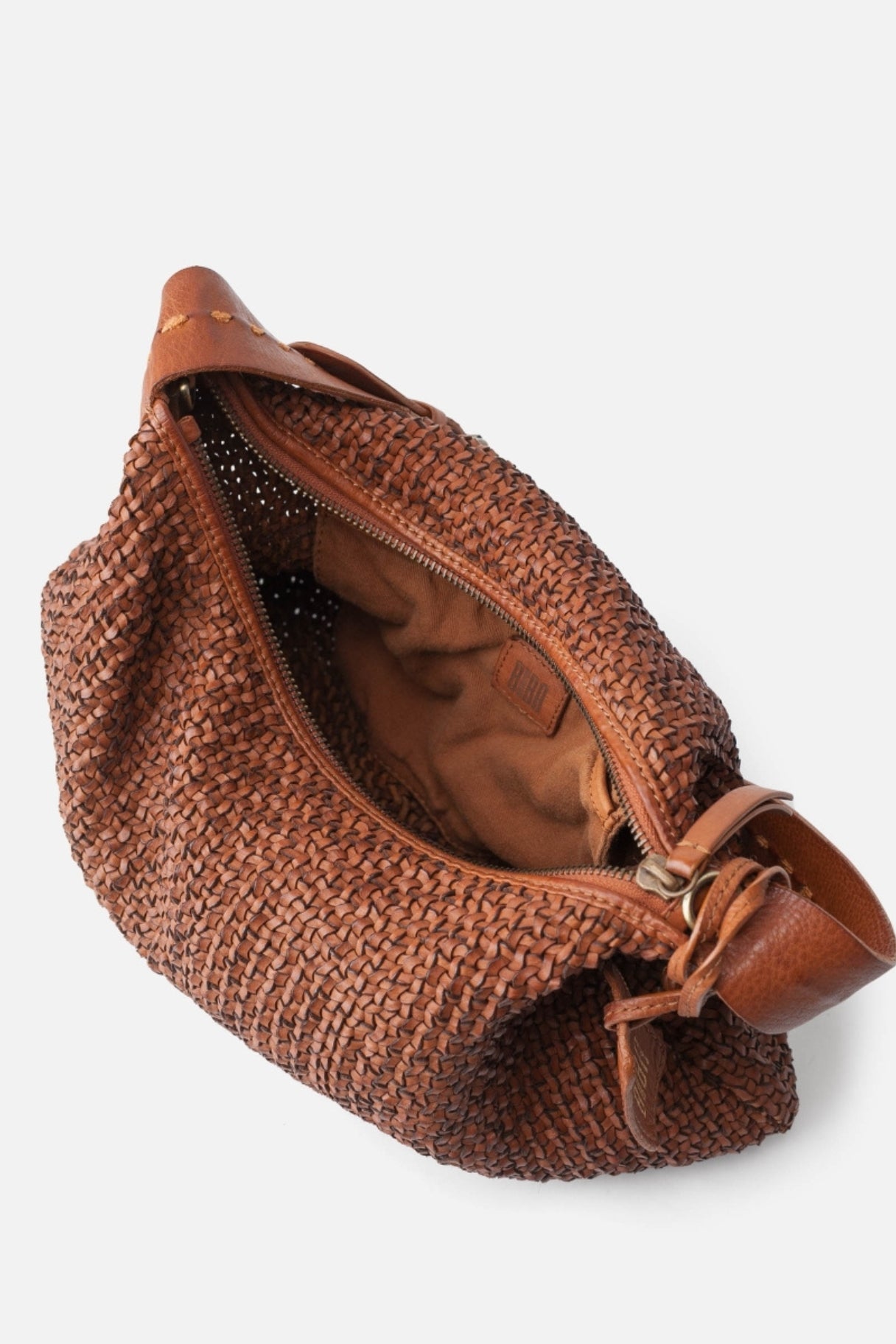 BIBA - Sac à main en cuir tissé, vu de l'intérieur