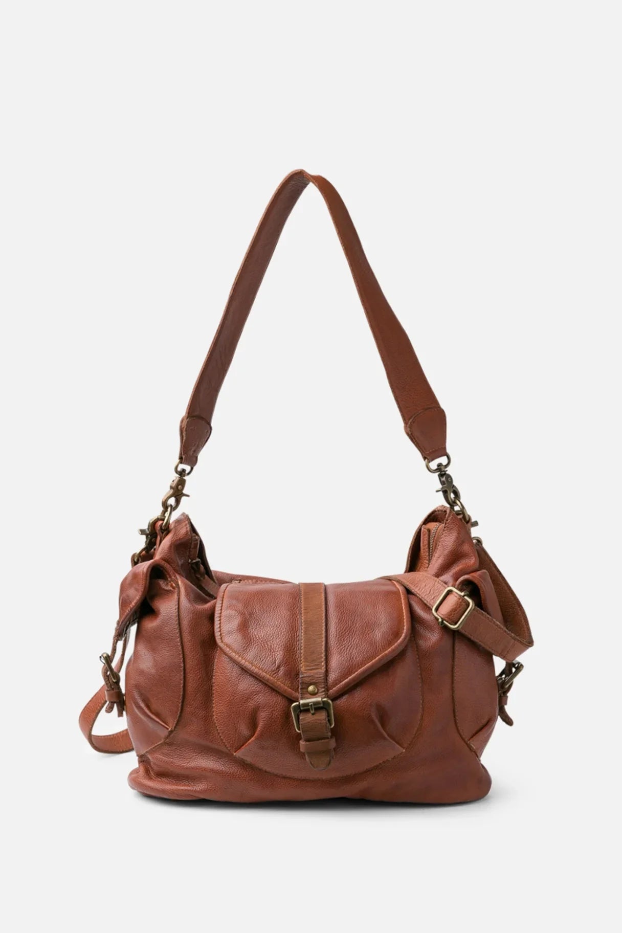 Sac besace Clint CLT1L en cuir lavé – look vintage et format généreux