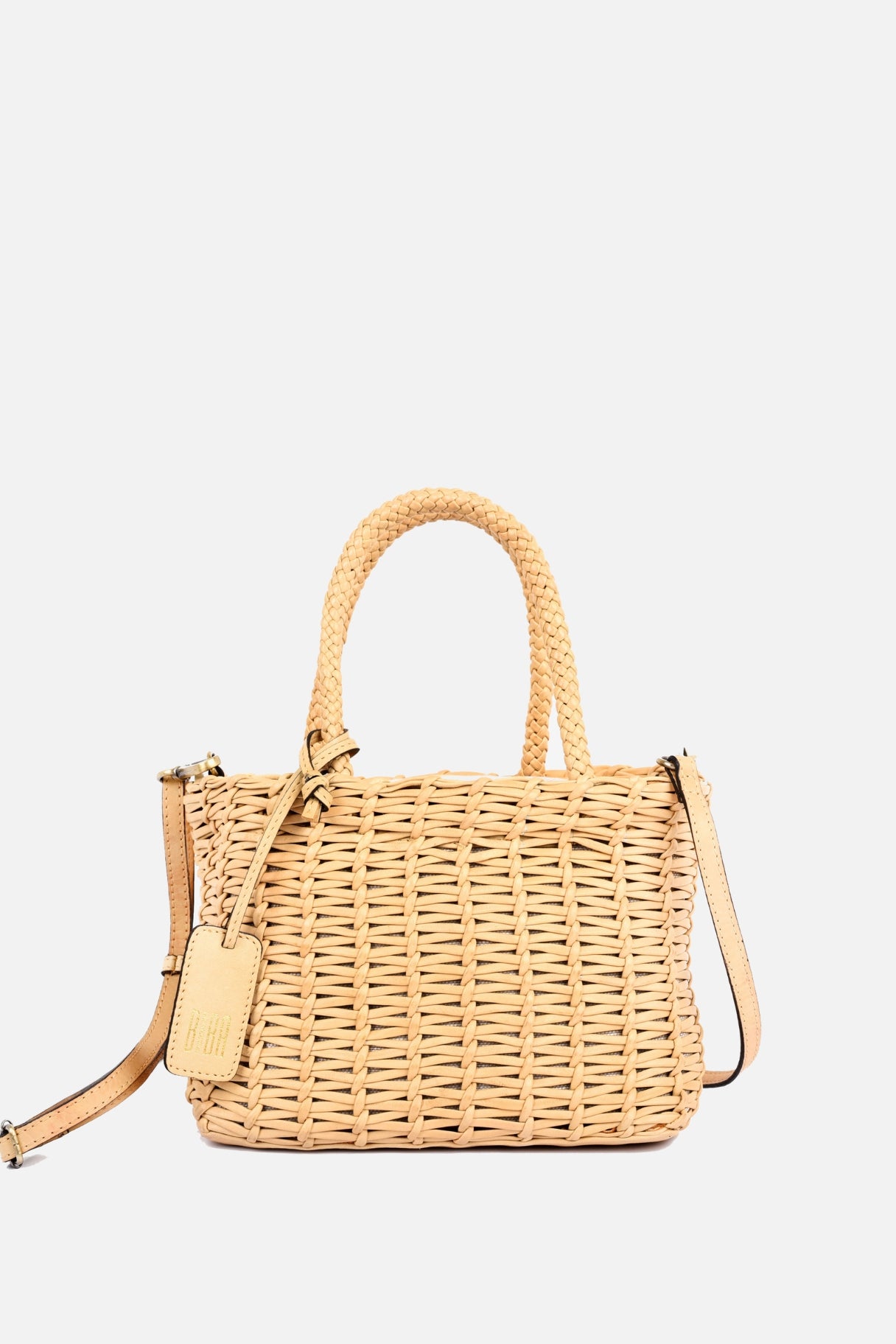 Biba Ayden - Panier en cuir tressé crème - Nappa maroquinerie