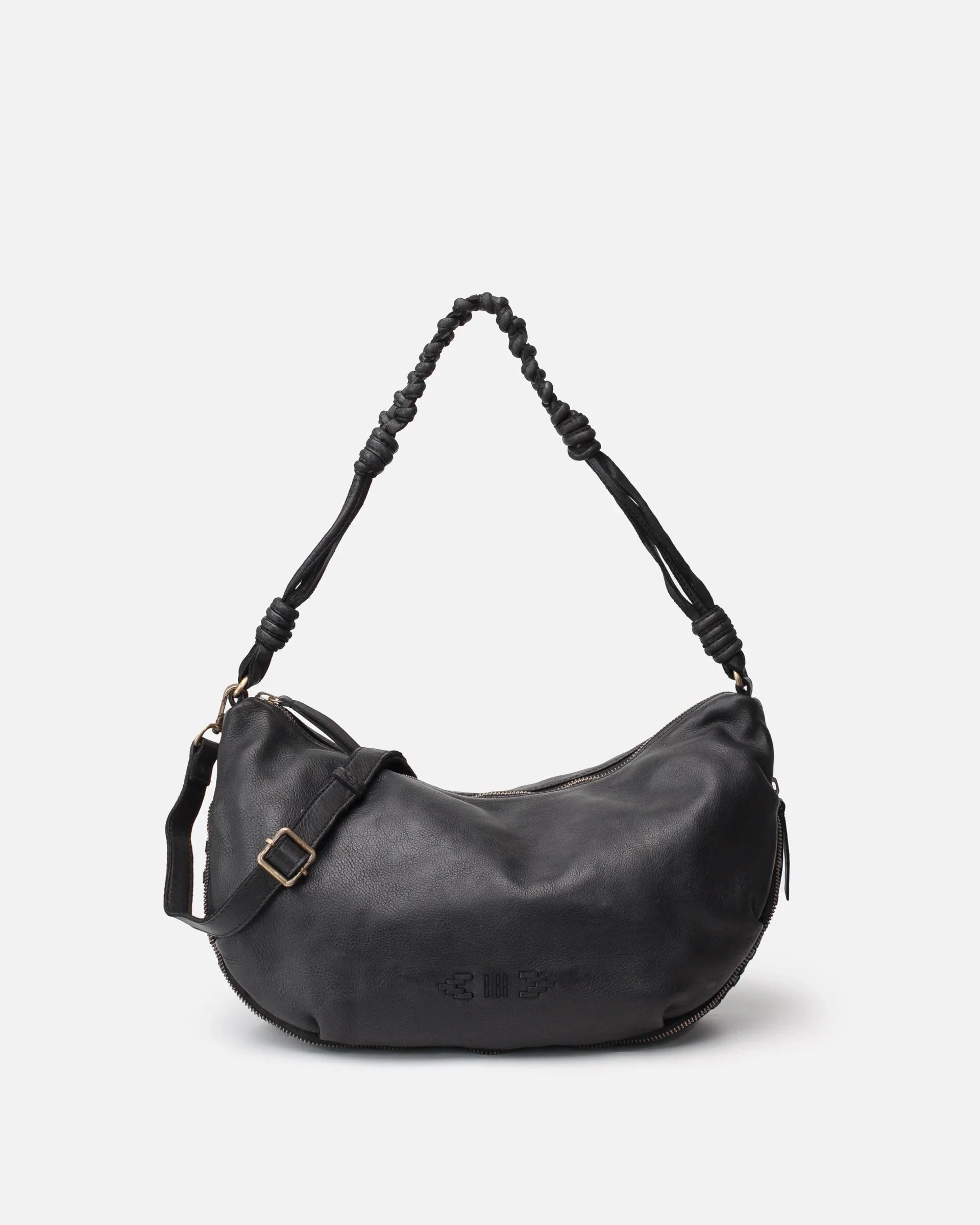 BIBA - Sac à main en cuir tressé noir - Nappa Maroquinerie