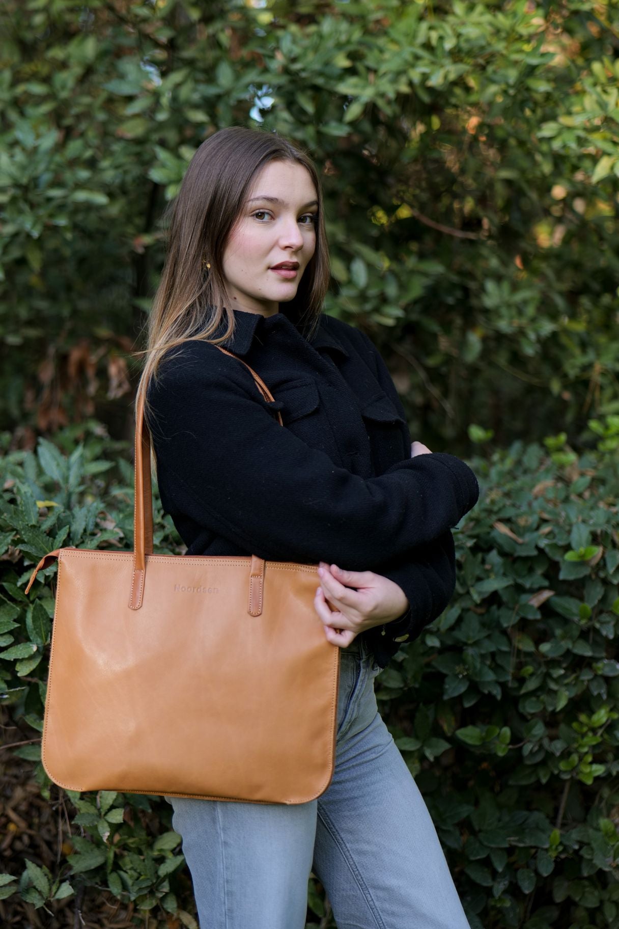 Grand sac cabas en cuir naturel pour femme de la marque Noordsen