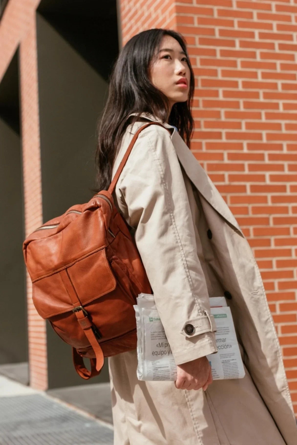 Sac à dos en cuir cuero BIBA