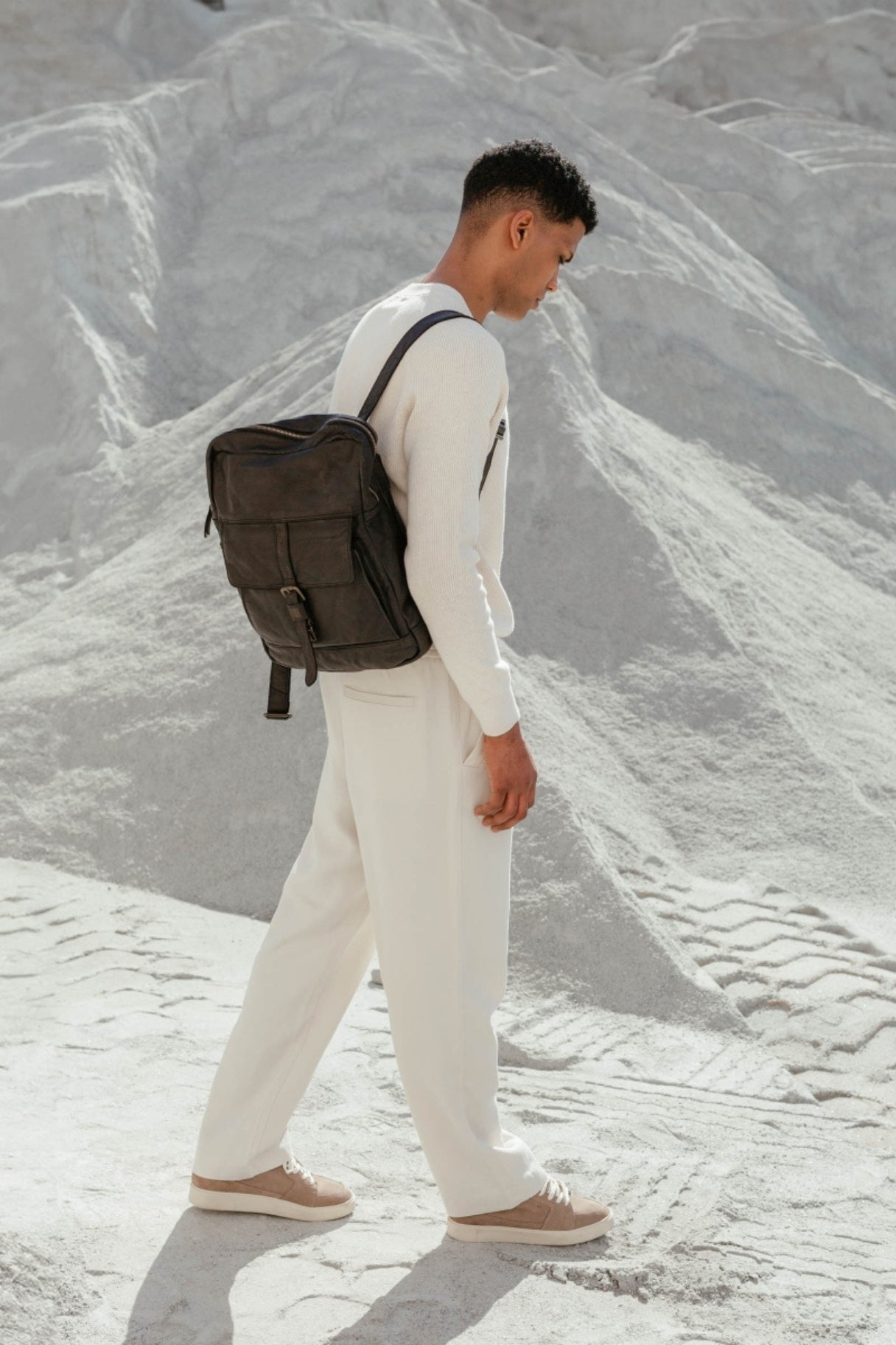BIBA - Sac à dos mixte en cuir noir  - Nappa Maroquinerie