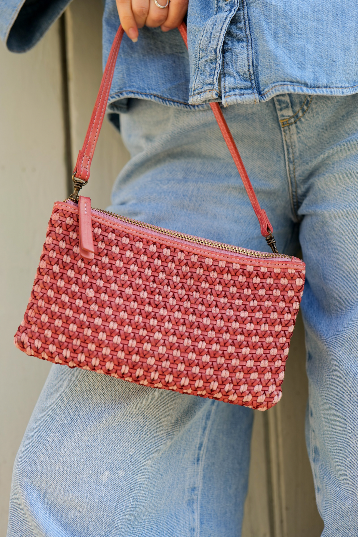 Sac tressé corail Biba