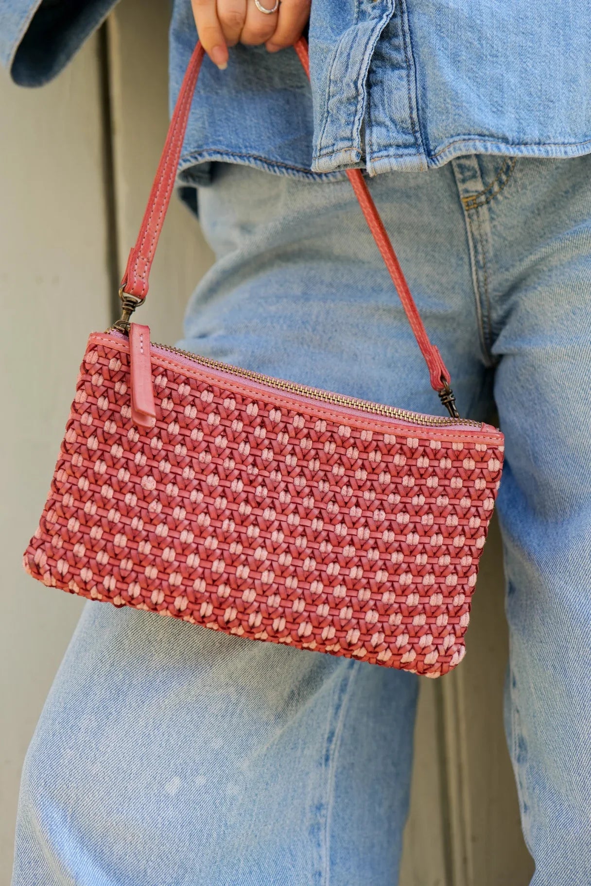 Sac tressé corail Biba