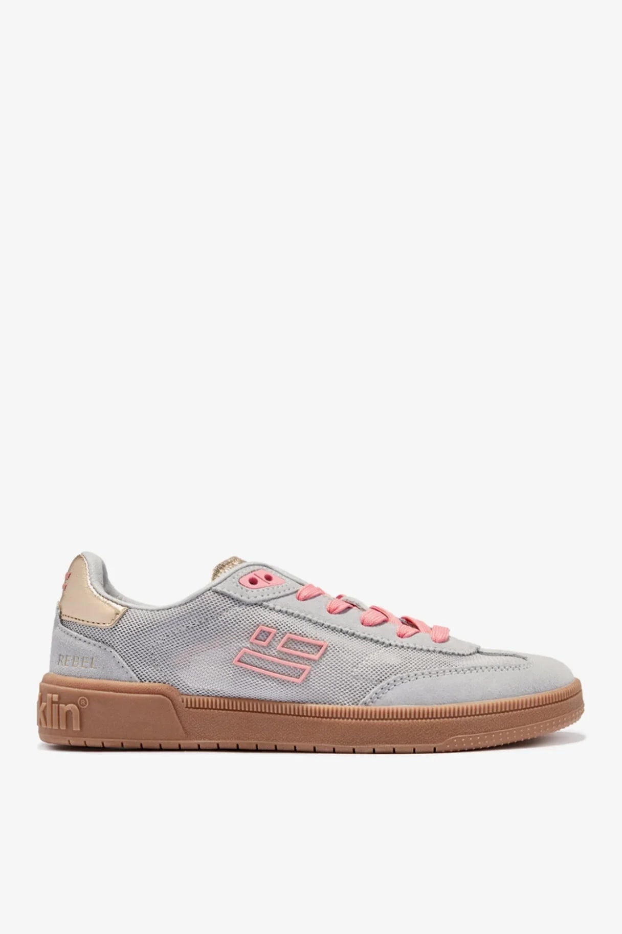 basket femme d.franklin rebel bleu clair et corail en cuir suédé et mesh