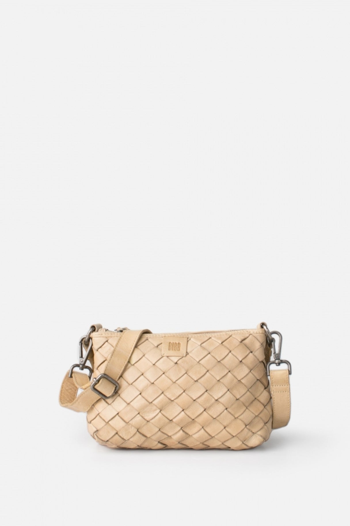 Petit sac en cuir tressé crème - Nappa maroquinerie