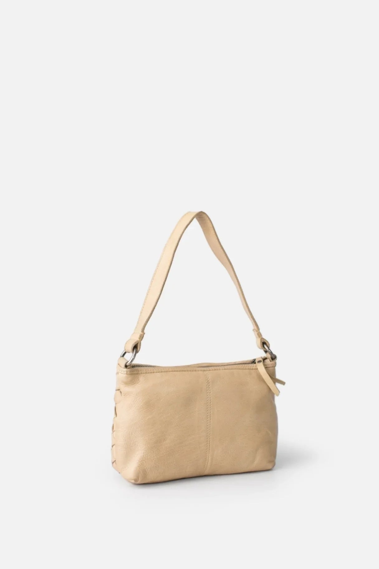 Petit sac en cuir tressé cognac BIBA