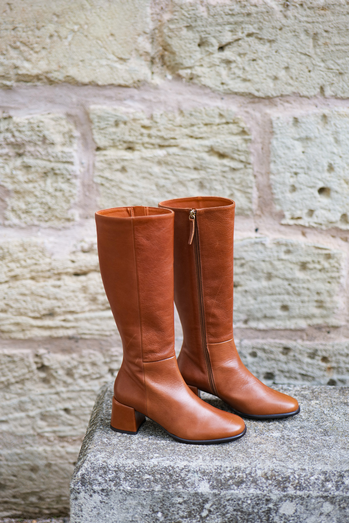 Bottes en cuir camel Angel Alarcón