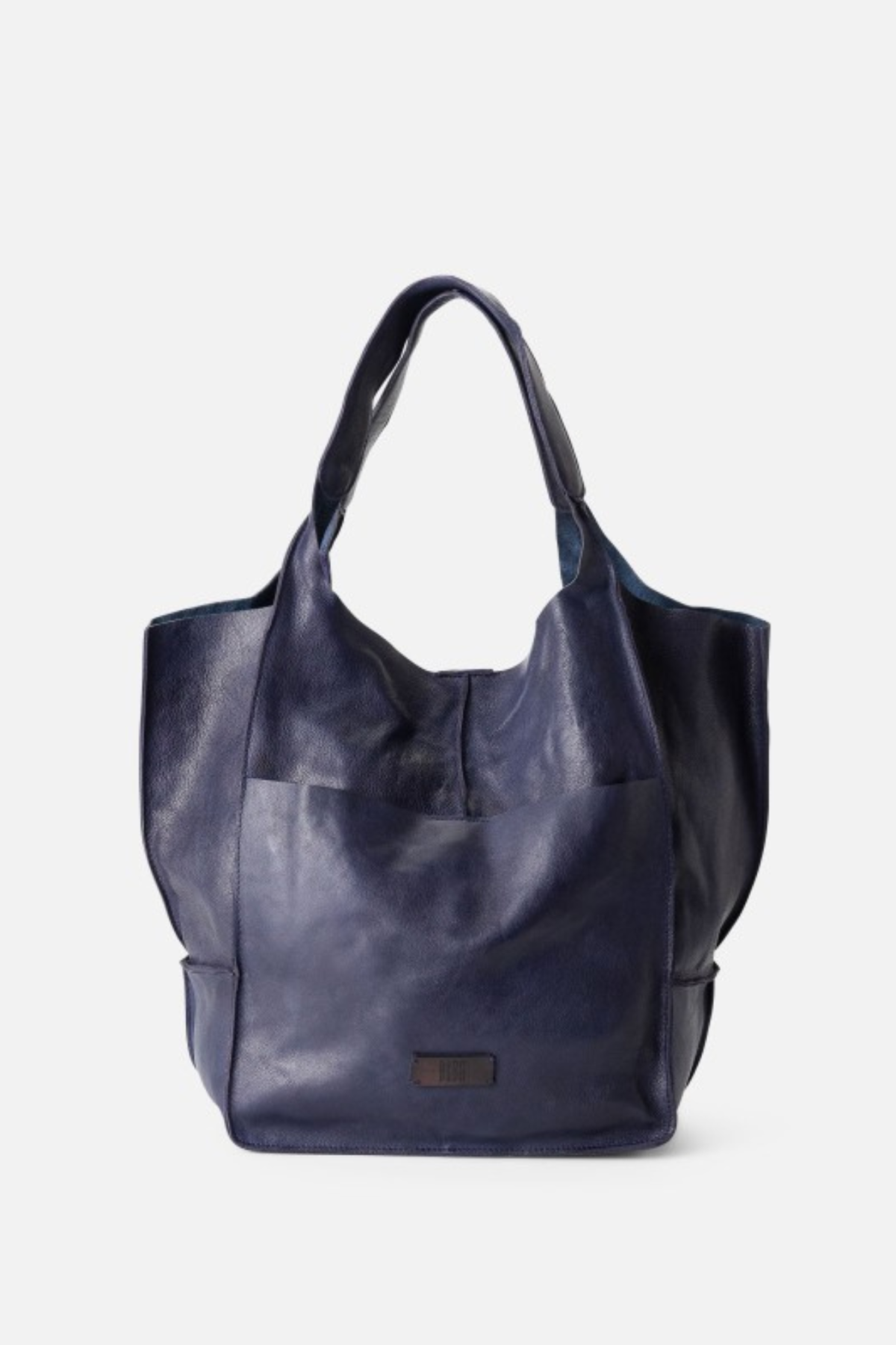 Grand sac cabas en cuir bleu marine Biba Homer