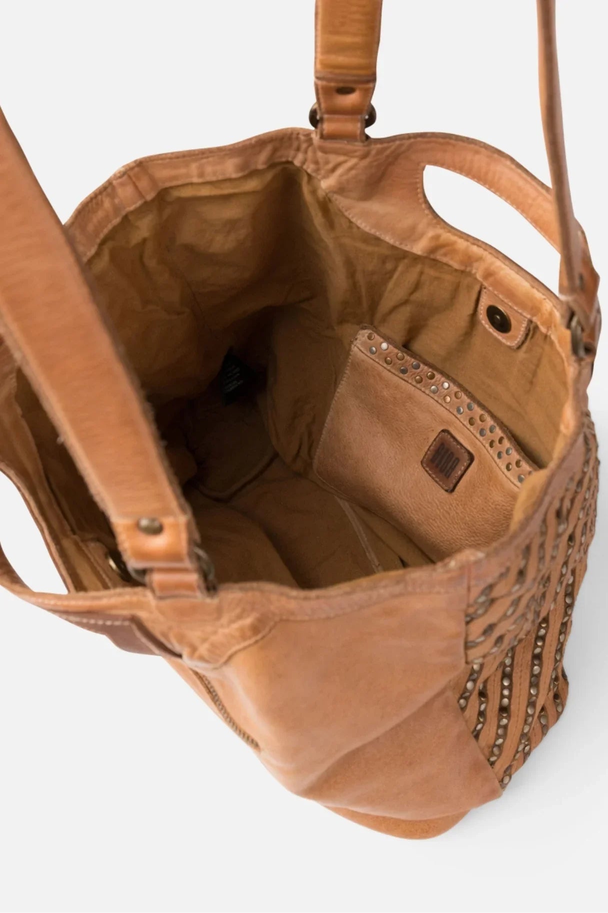 Grand sac cabas Biba cuir naturel intérieur