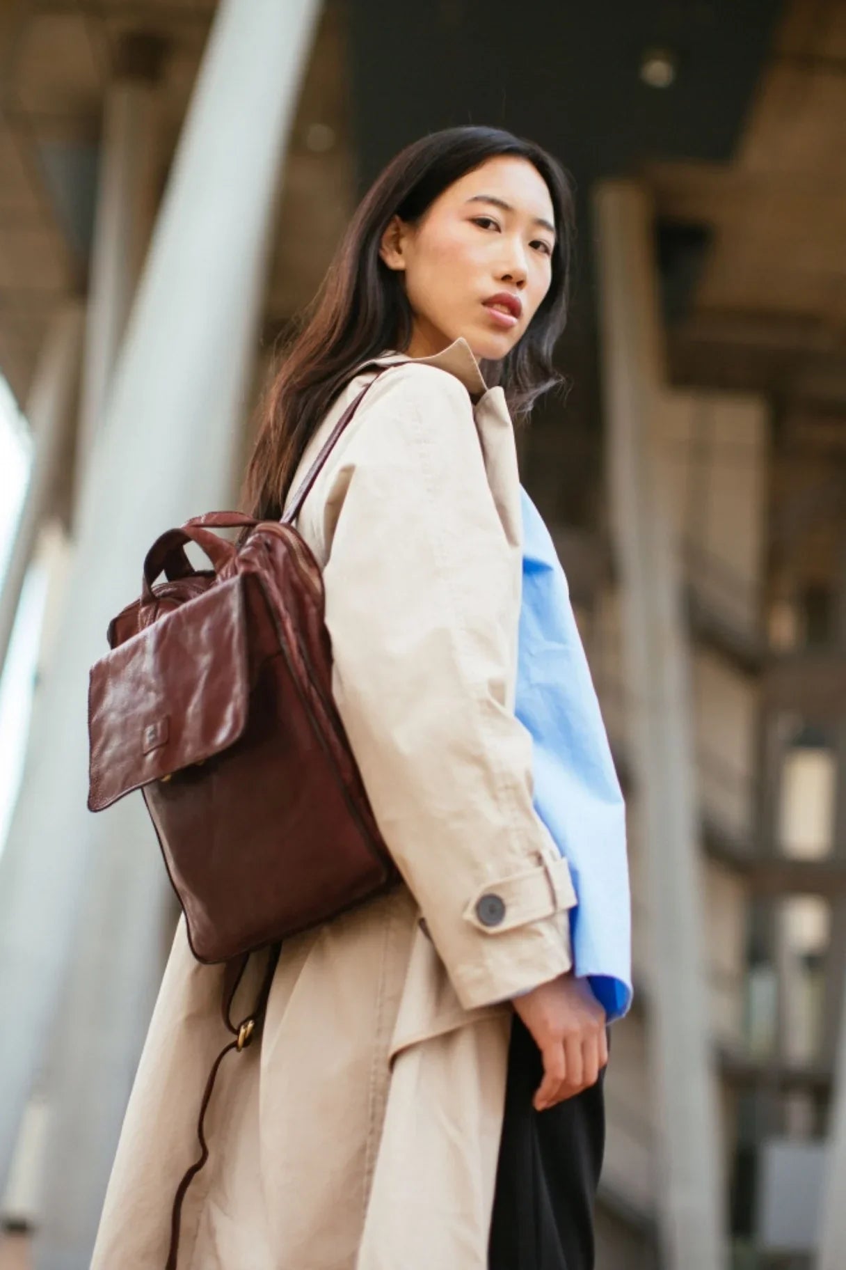 Sac à dos en cuir - couleur cuero