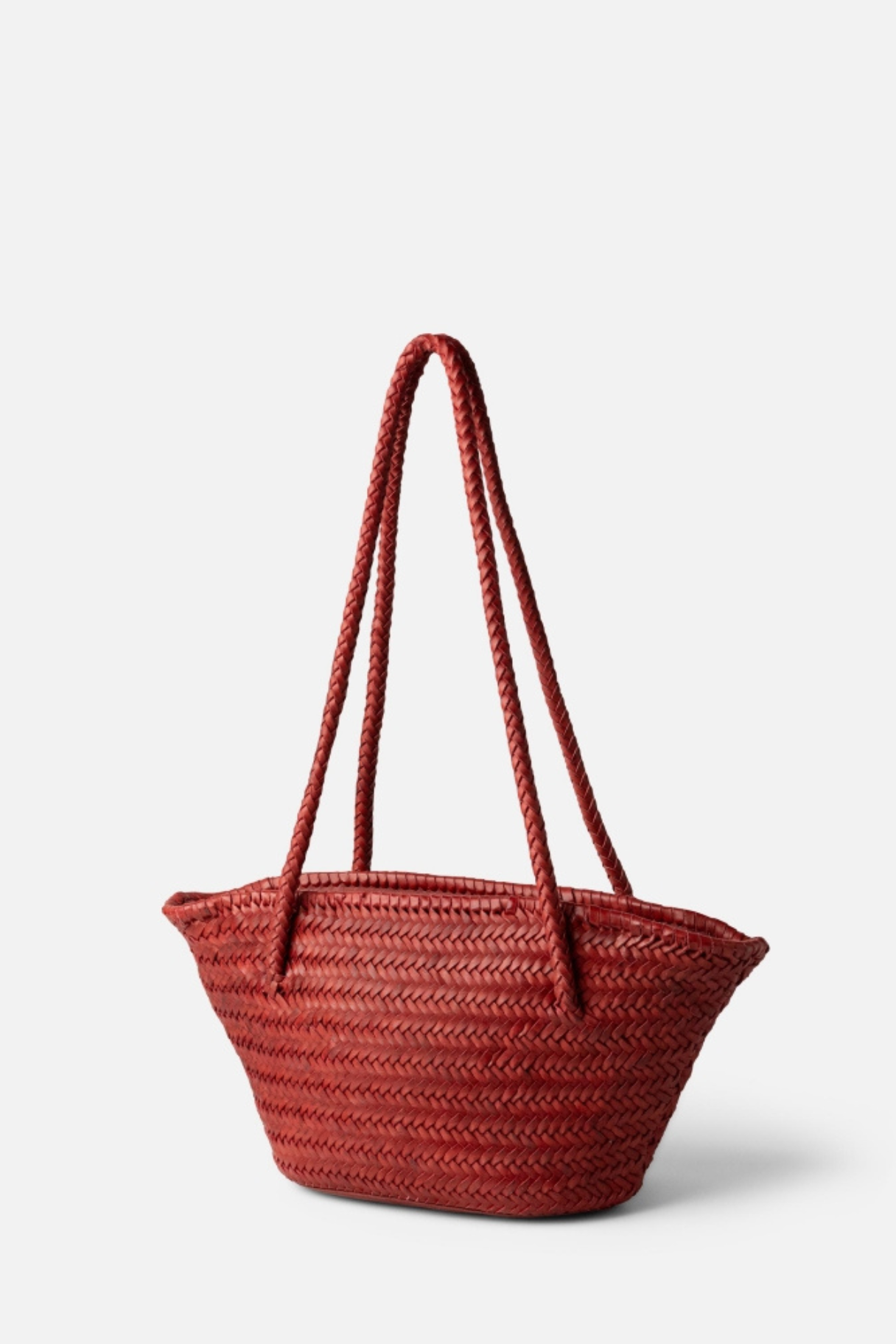 Panier BIBA en cuir tressé rouge terracotta vue arrière, modèle évasé tendance