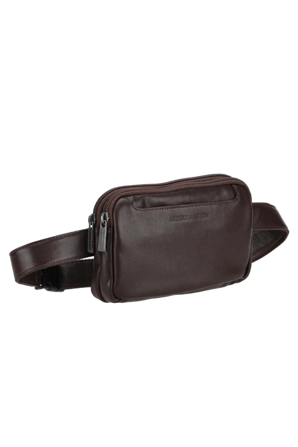 Pochette ceinture Léon en cuir chocolat Arthur & Aston