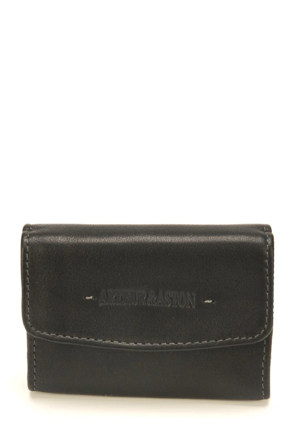 Porte-monnaie Johany en cuir noir Arthur & Aston vue de face