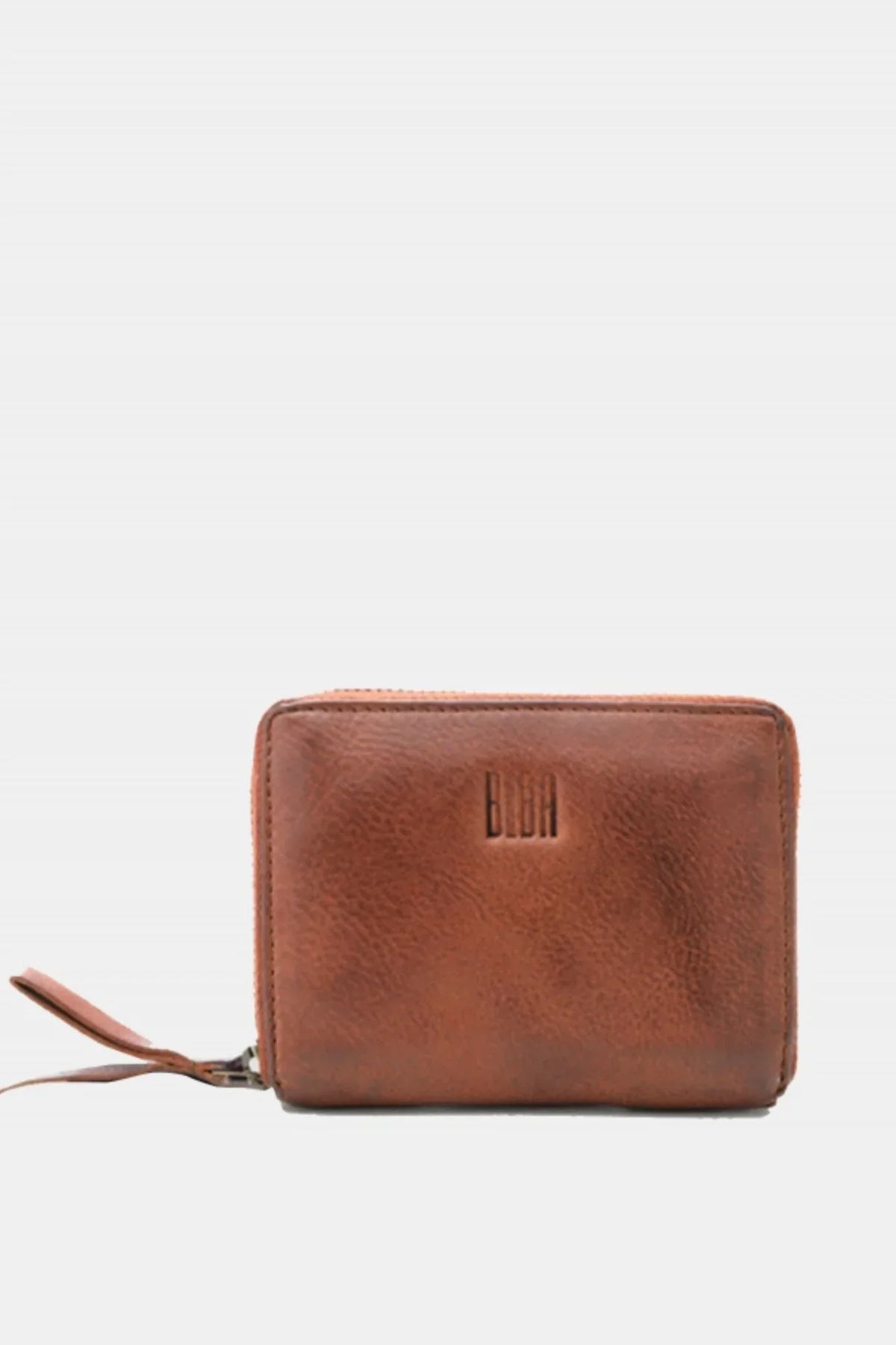 Portefeuille moyen format zippé Biba Boston en cuir camel