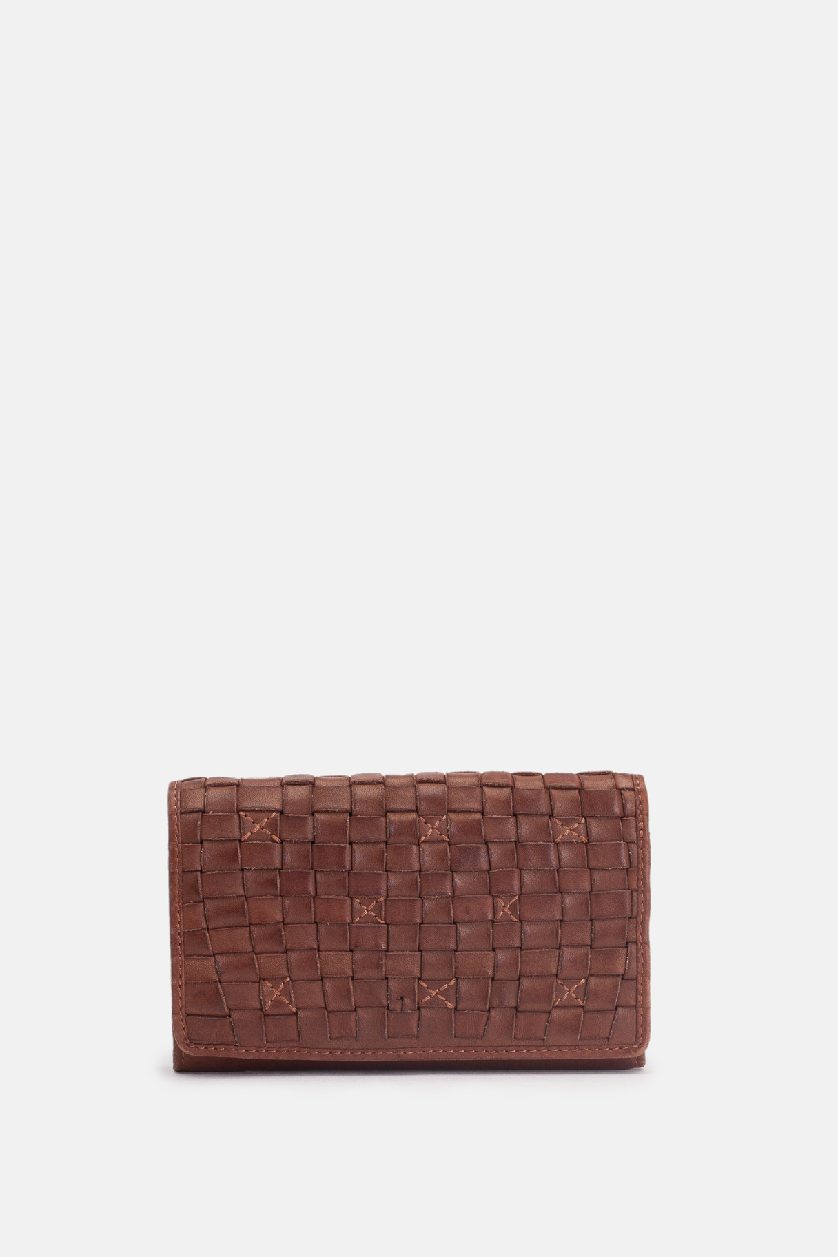 Portefeuille en cuir tressé Biba KA10