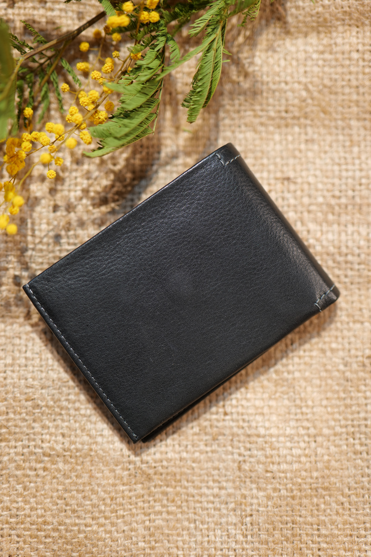 Portefeuille en cuir noir