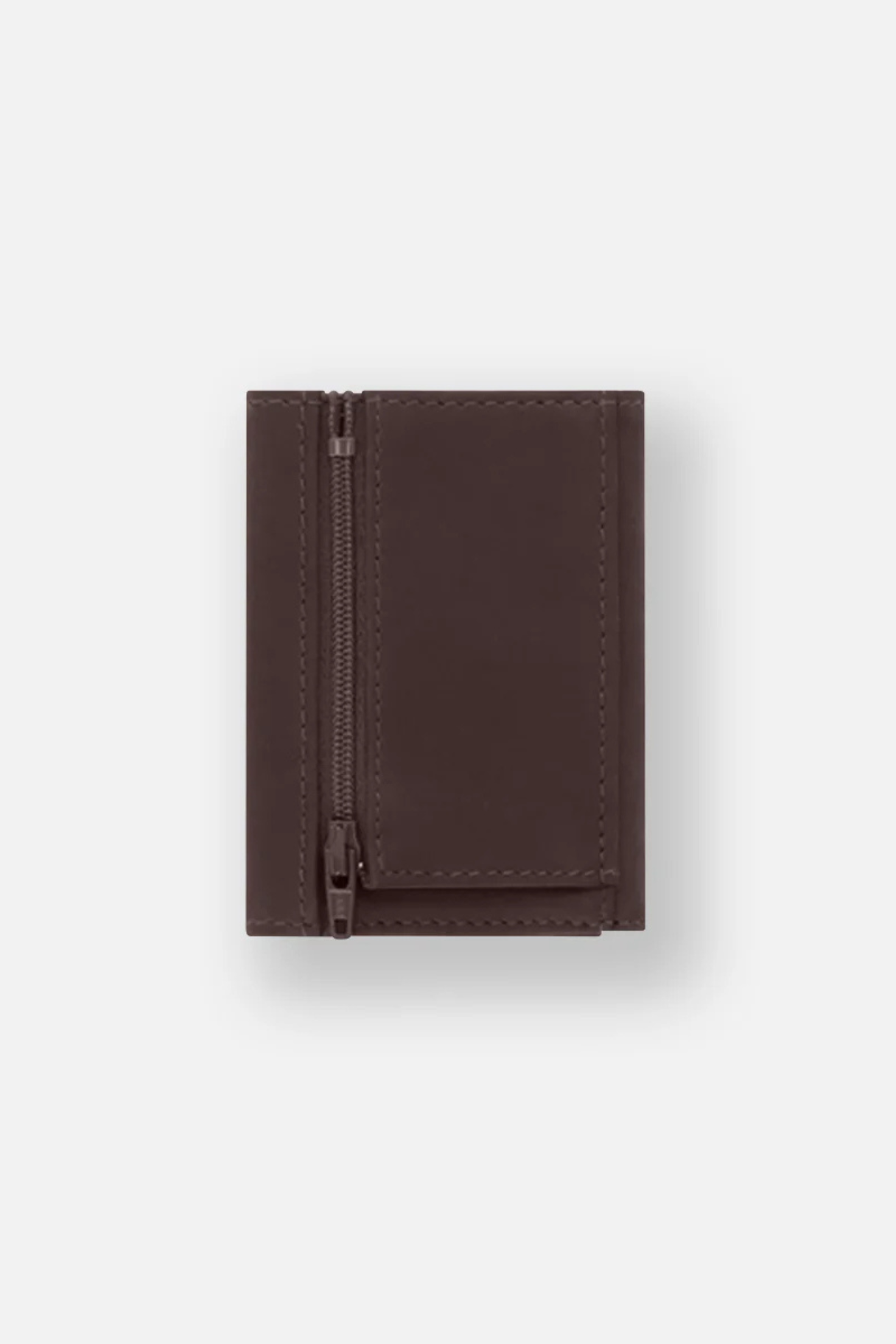 Dos du portefeuille Thasos avec compartiment zippé monnaie en cuir aniline marron