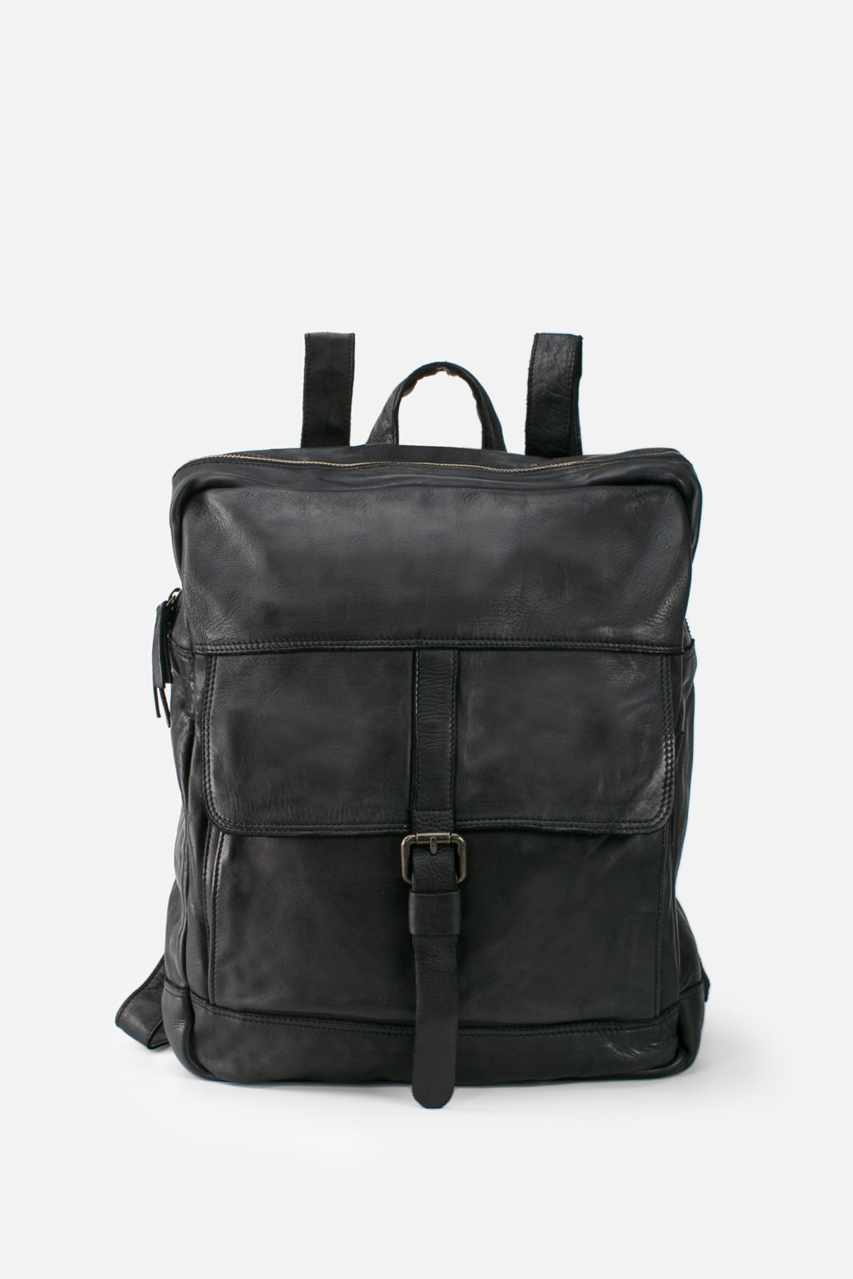 Sac à dos mixte en cuir noir - BIBA