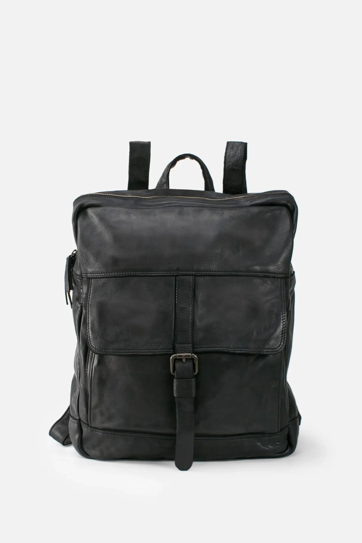 Sac à dos mixte en cuir noir - BIBA