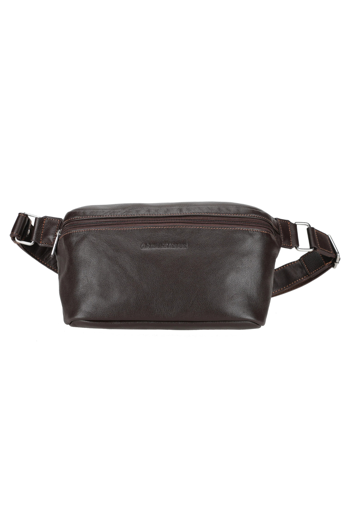 Sac banane en cuir Arthur & Aston marron foncé