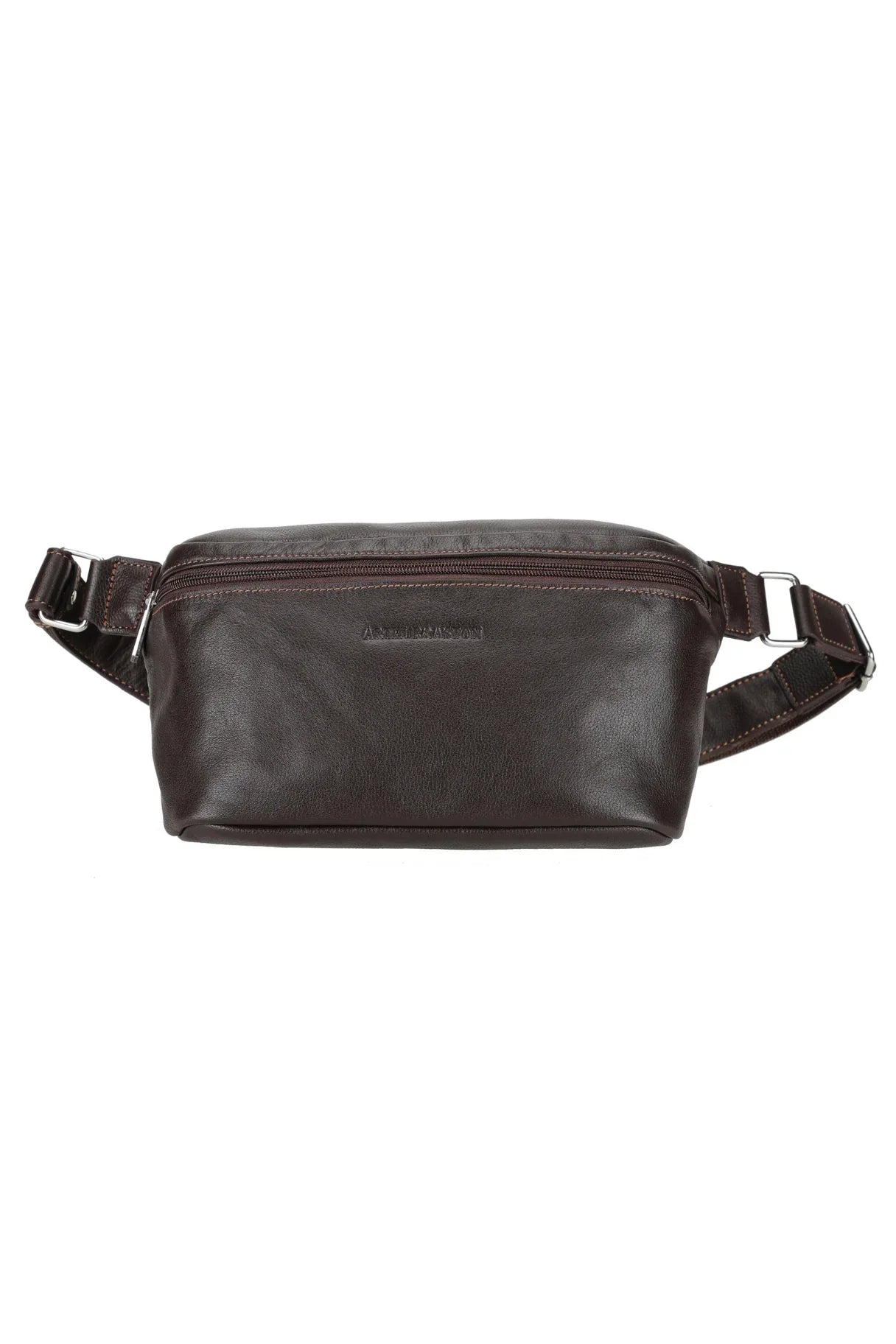 Sac banane en cuir Arthur & Aston marron foncé