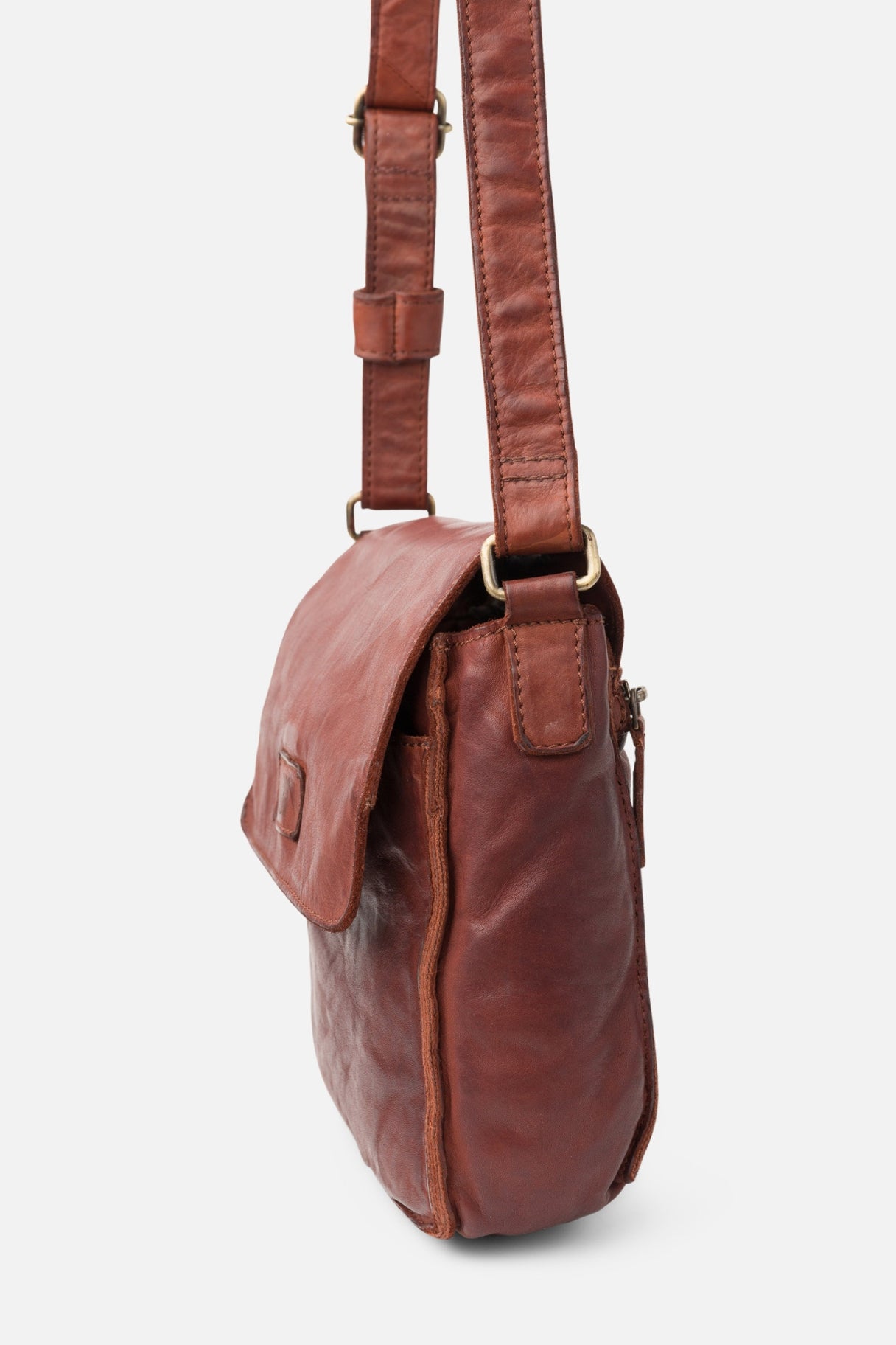 Sac bandoulière Biba Alex ALE4L en cuir cuero vue détail soufflet