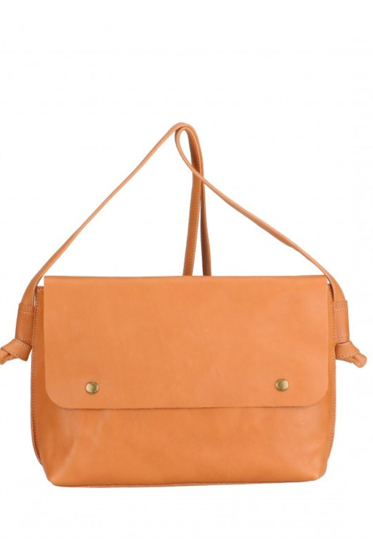 Sac bandoulière à rabat cognac