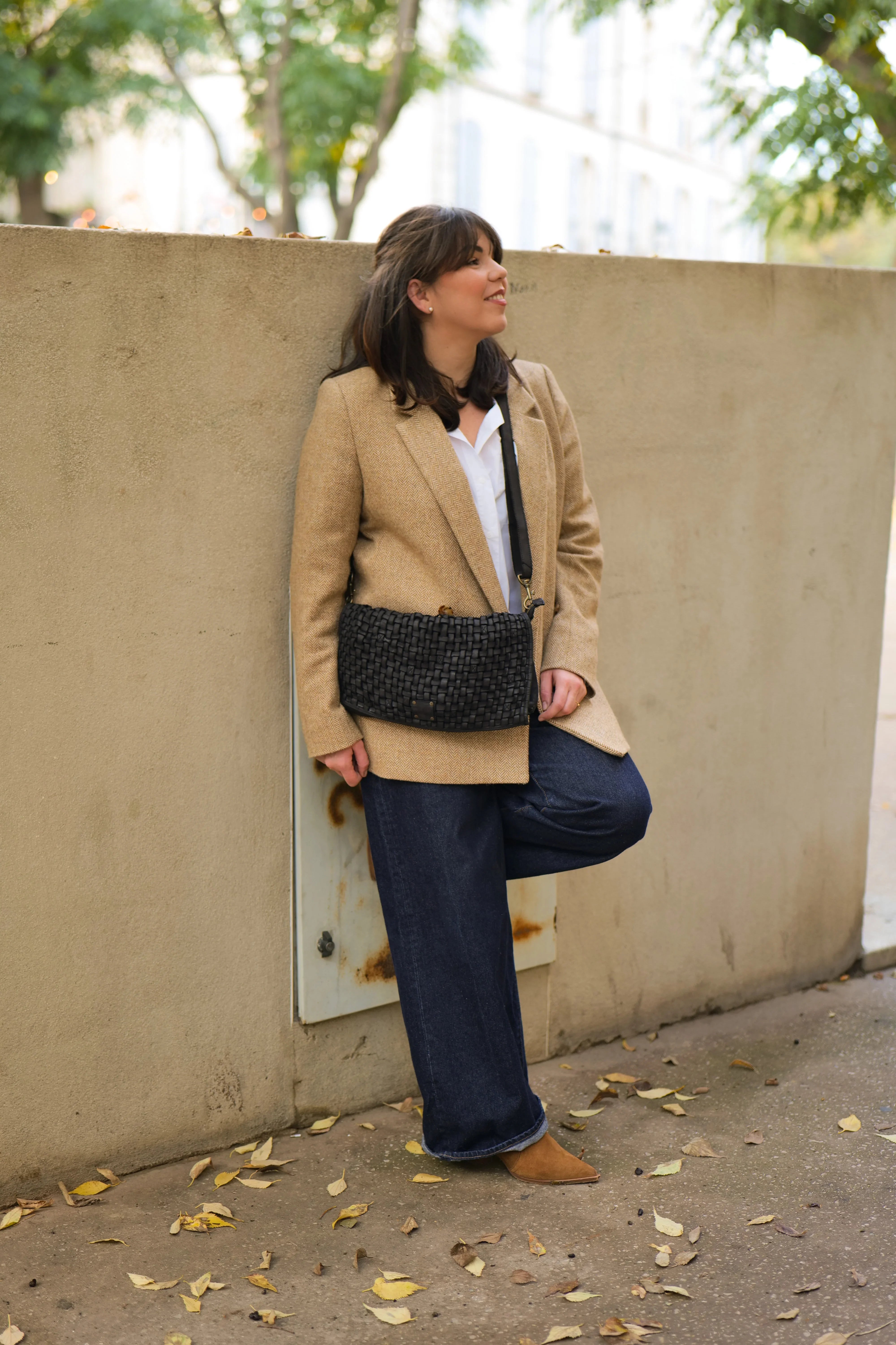 BIBA Kansas - Sac bandoulière en cuir tressé - Nappa