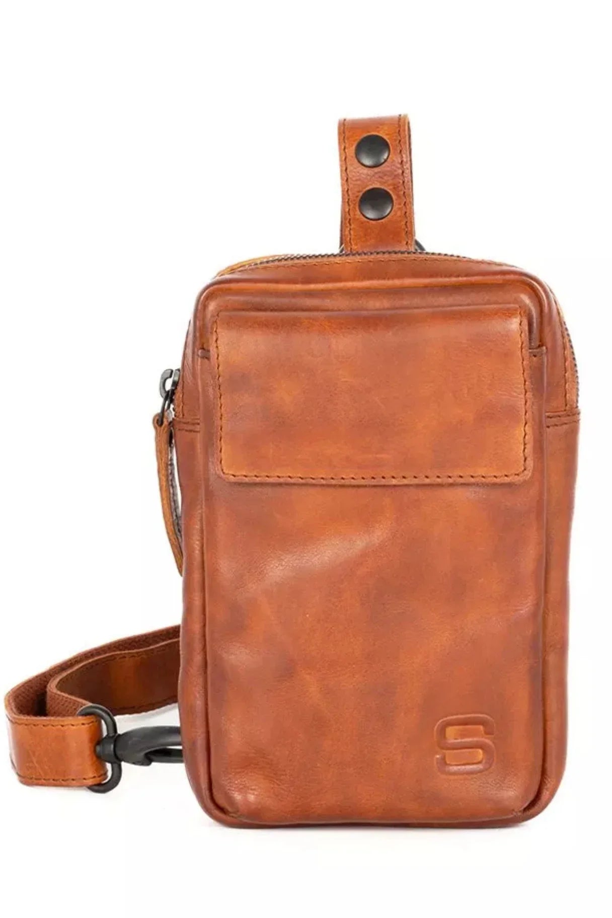 Sac bandoulière Harris en cuir Apache brandy Spikes & Sparrow