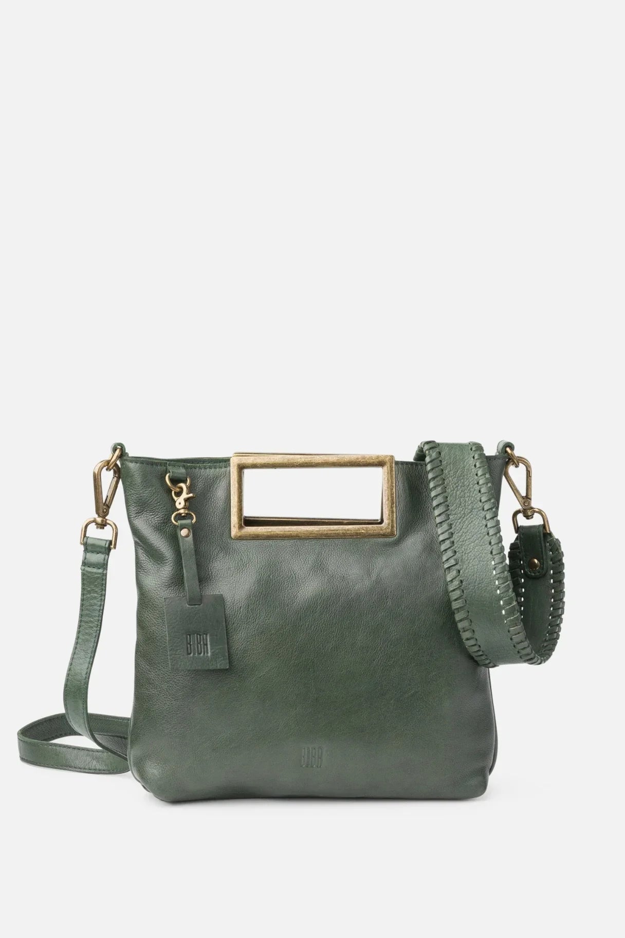 Sac Biba Campbell CAP3L vert foncé format cabas en cuir lavé