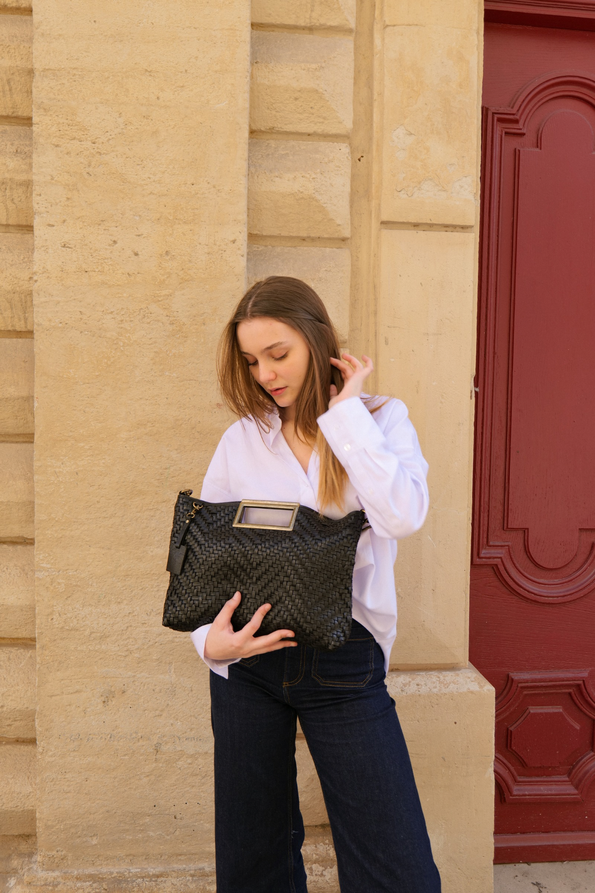 Sac Biba noir tressé Campbell