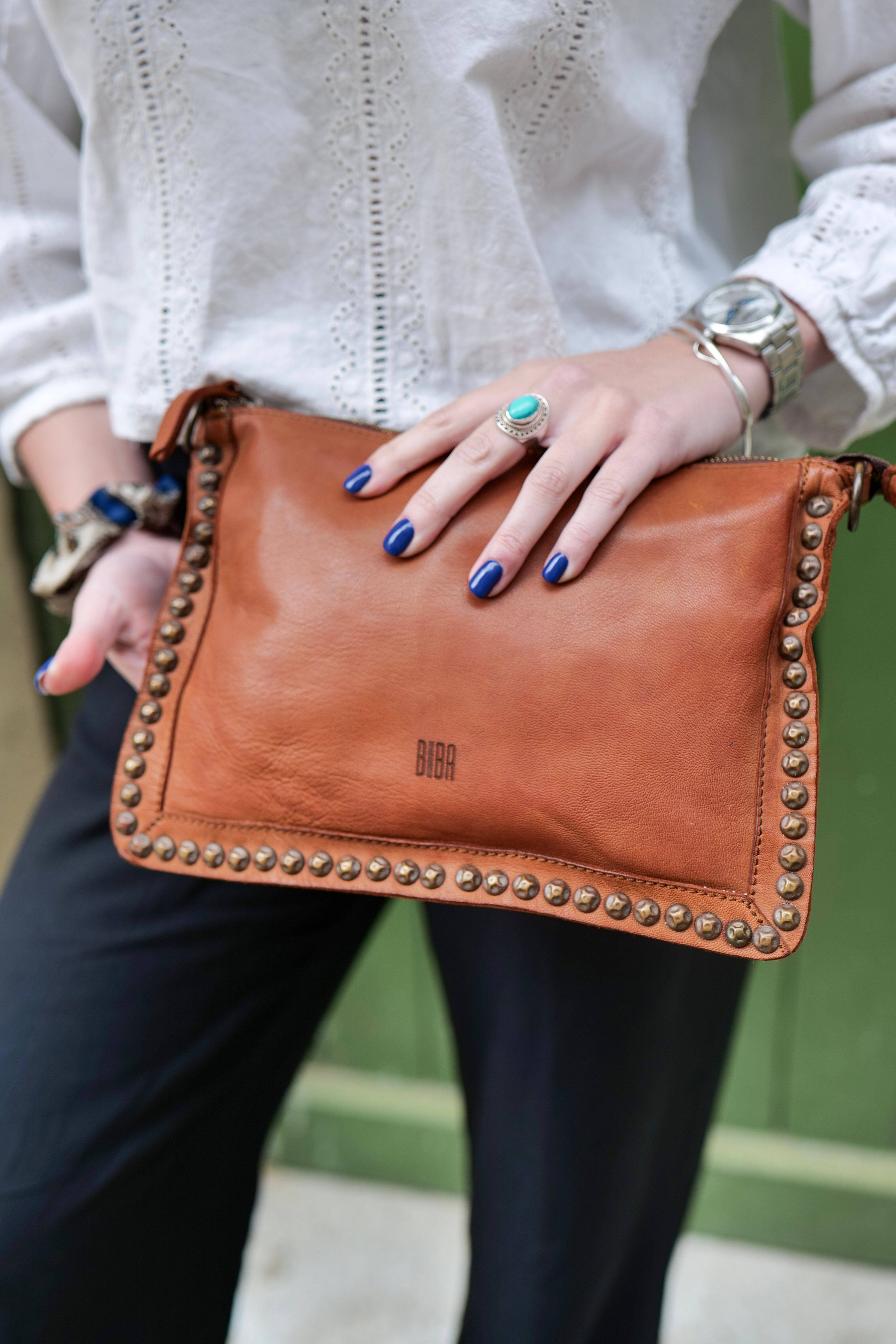 Sac Biba Portland POR2L en cuir d'agneau tanné végétal