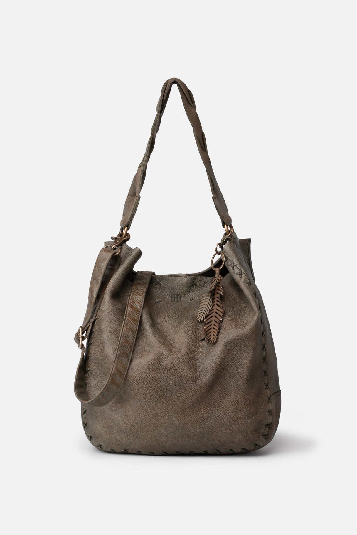 Sac à main BIBA en cuir de couleur kaki - Nappa Maroquinerie