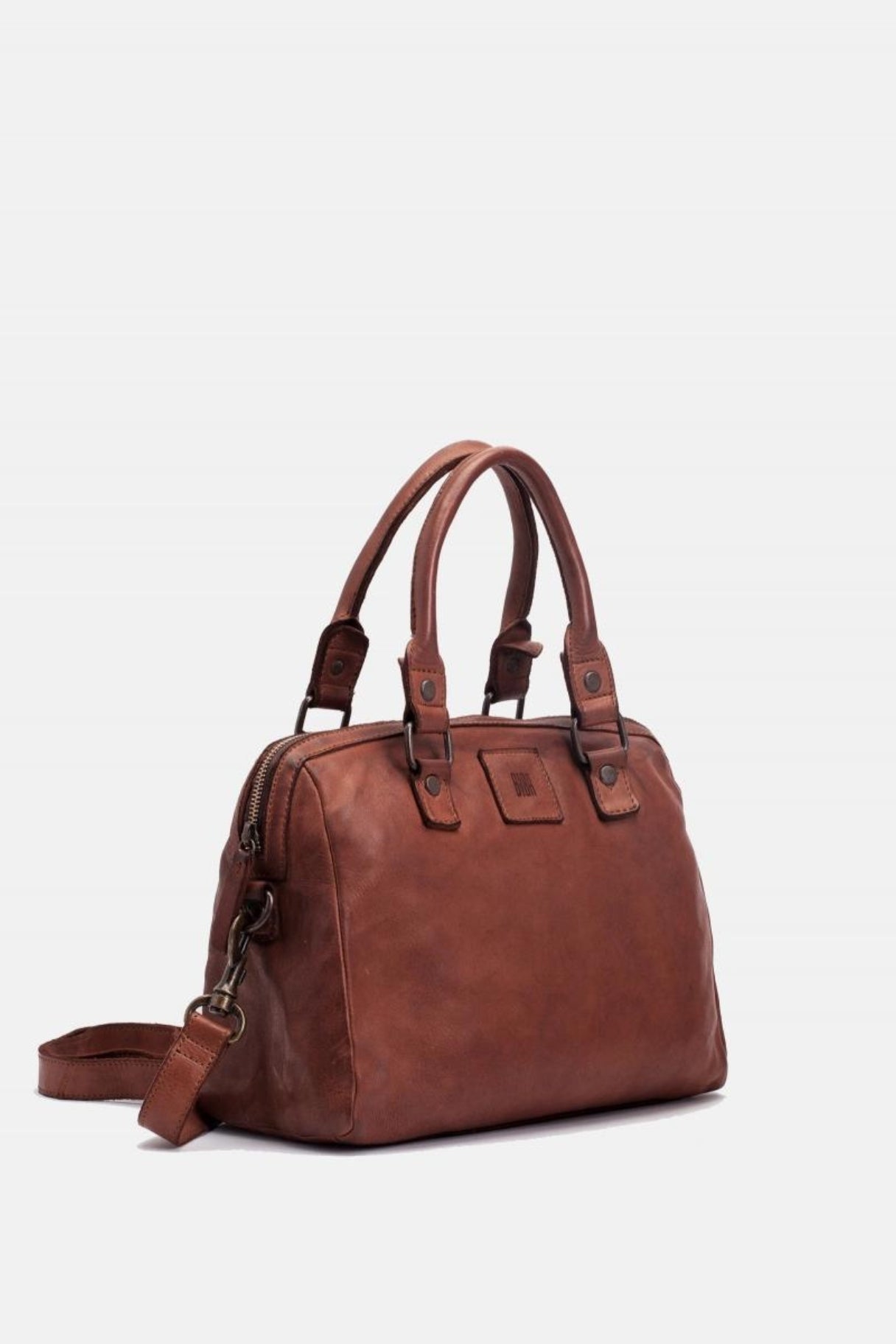 BIBA - Sac bowling en cuir de couleur marron - Nappa Maroquinerie