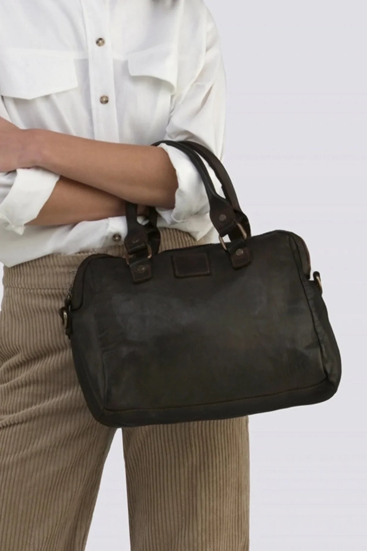 Sac à Main Bandoulière Cuir Bronze Vintage Art Déco - Fait Main En France, Cuir Marron, Collection