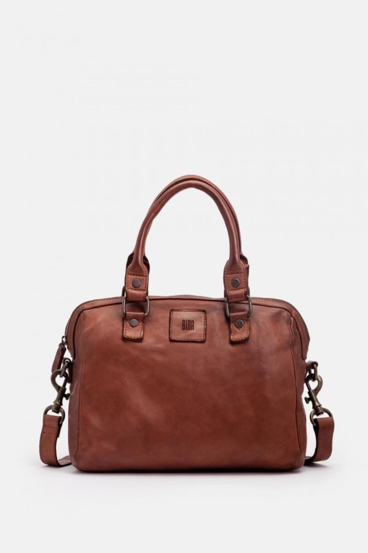 BIBA - Sac bowling en cuir de couleur marron