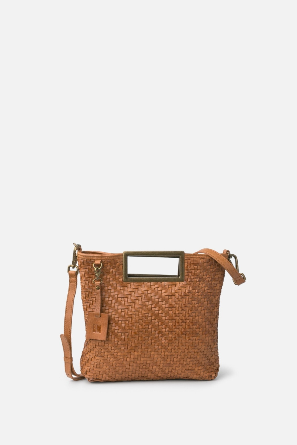 Sac en cuir tressé Biba avec poignée métal