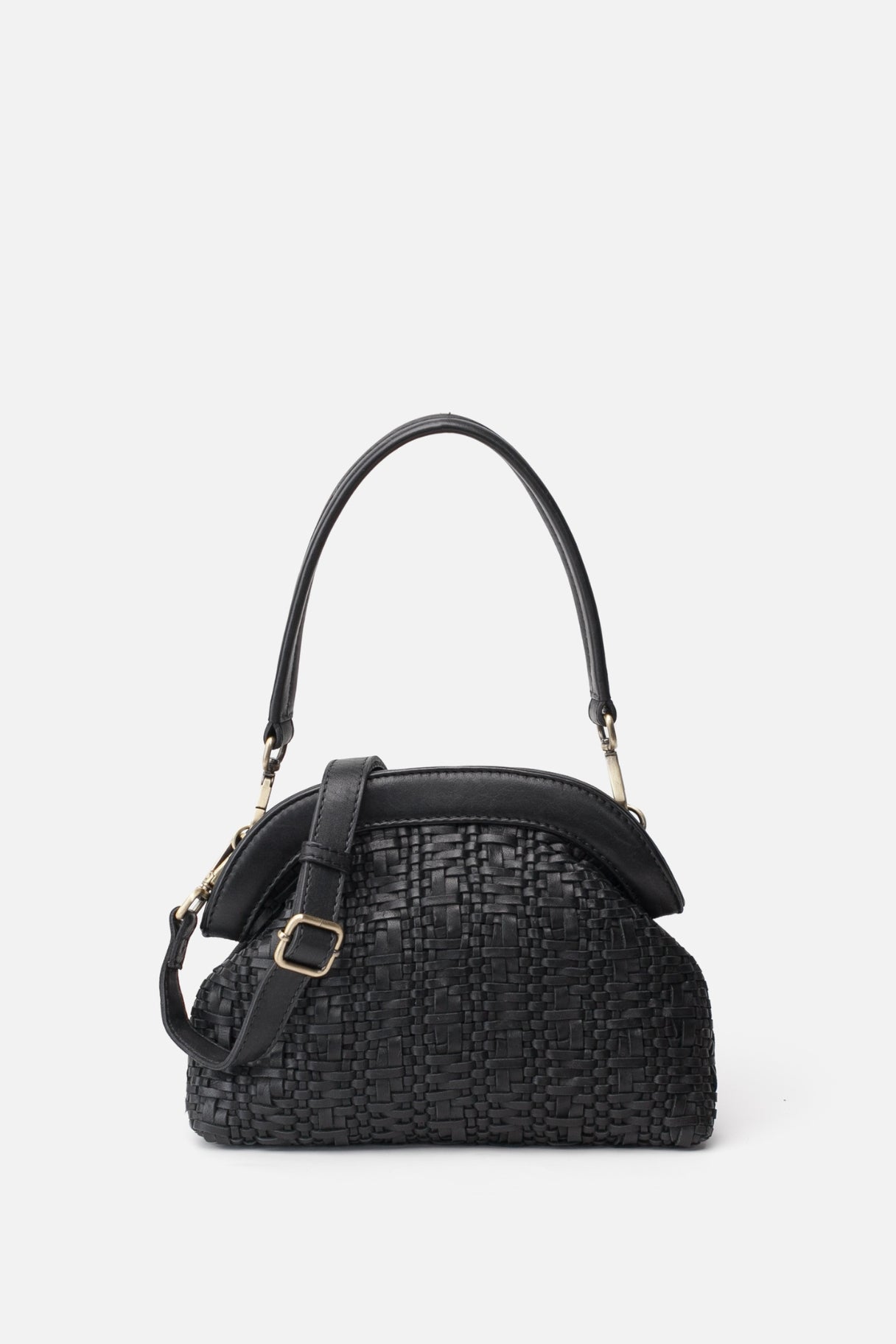 BIBA - Sac à main en cuir tressé de couleur noir - Nappa