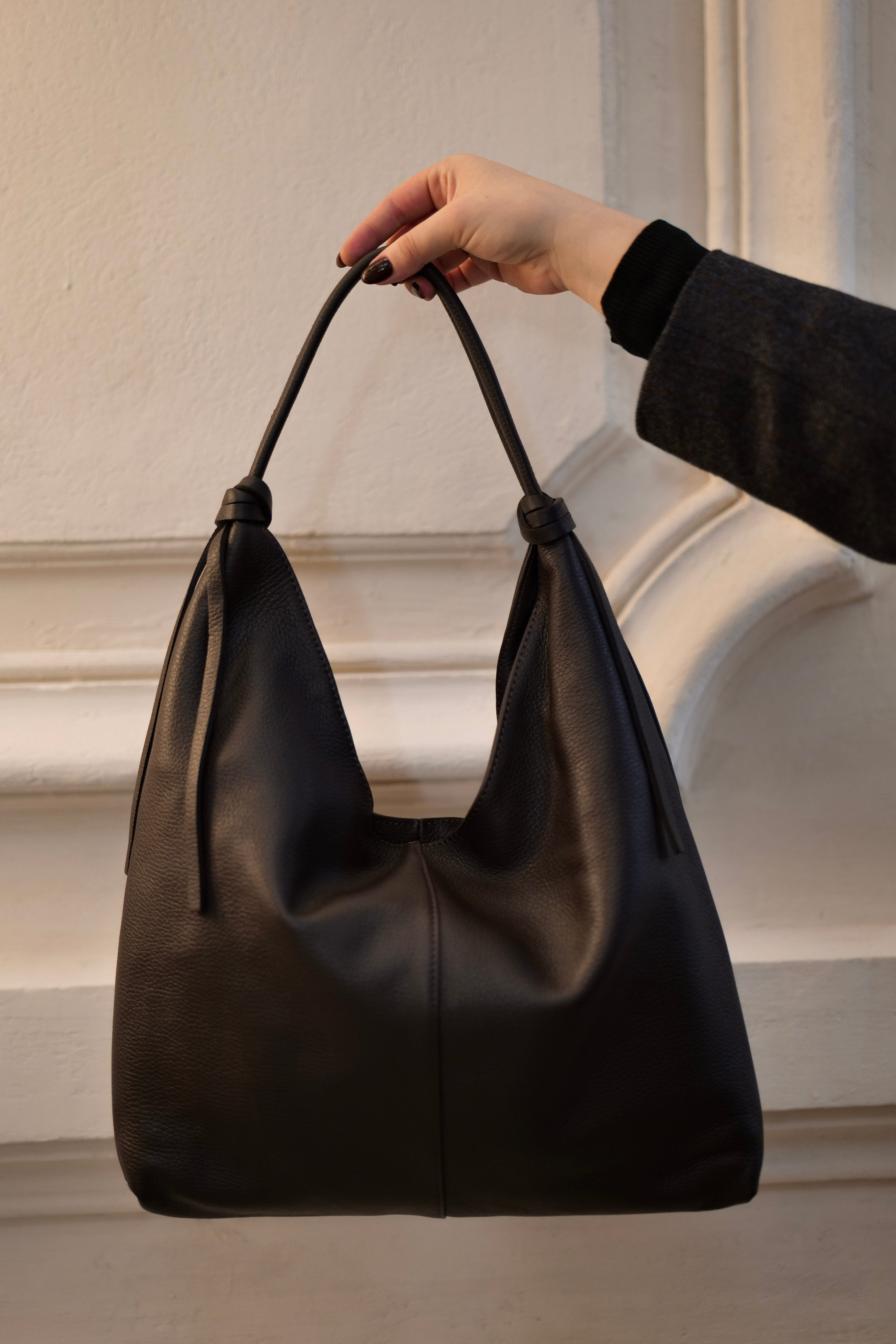 Sac Elena en cuir grainé fabriqué en Italie