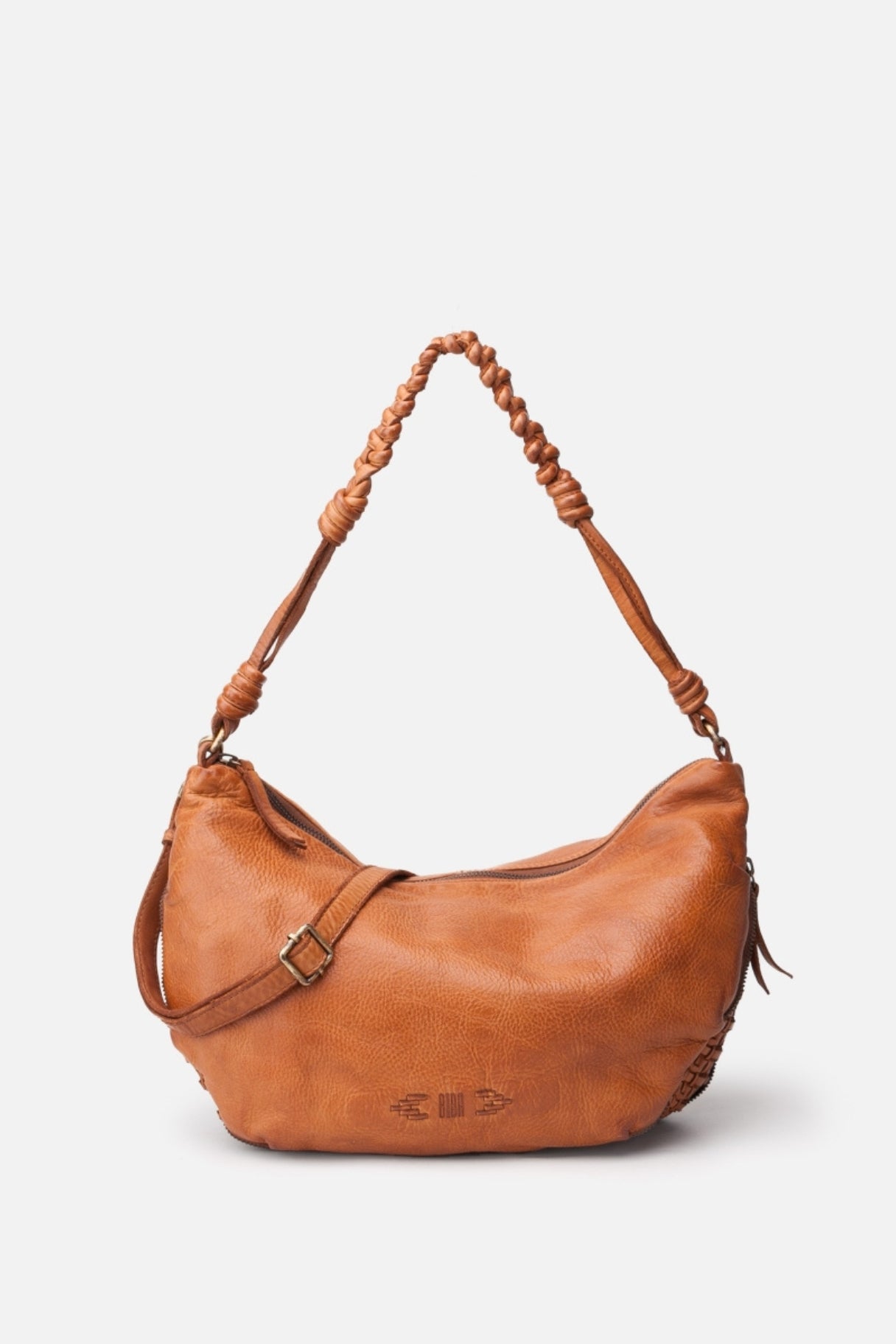 BIBA - Sac à main en cuir tressé camel - Nappa Maroquinerie