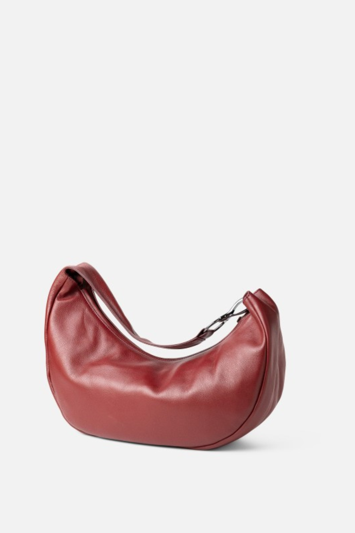 Sac Jackpot Biba en cuir lavé bordeaux vu de trois quarts