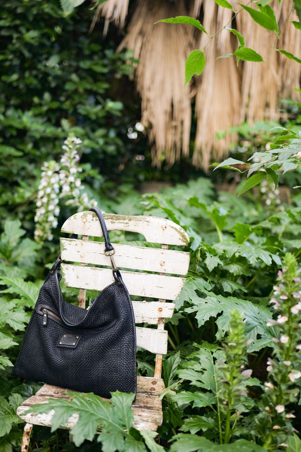 sac à main Bayside en cuir tressé - couleur noir