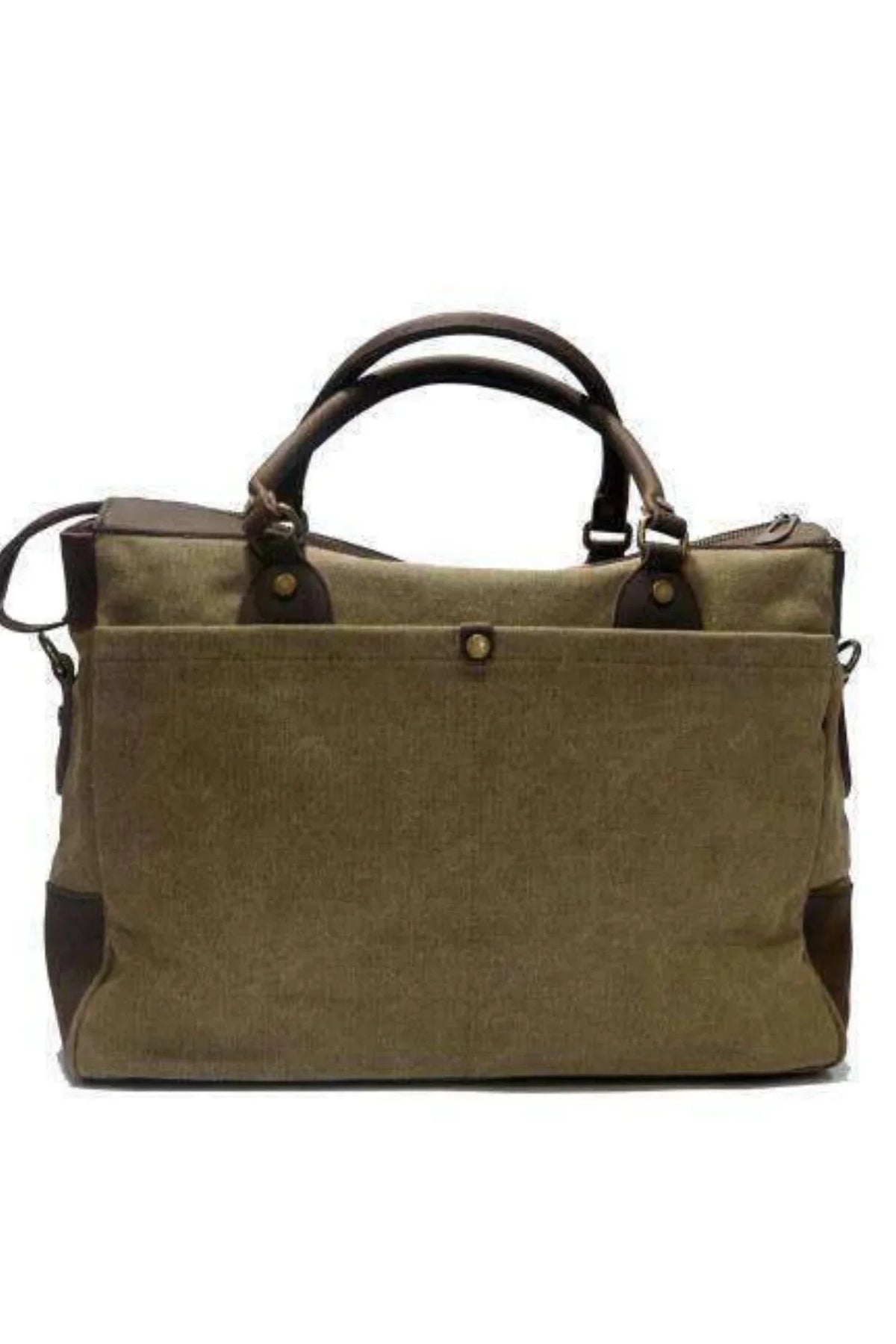 Dos du sac week-end ZEDE Austerlitz olive avec poche plaquée