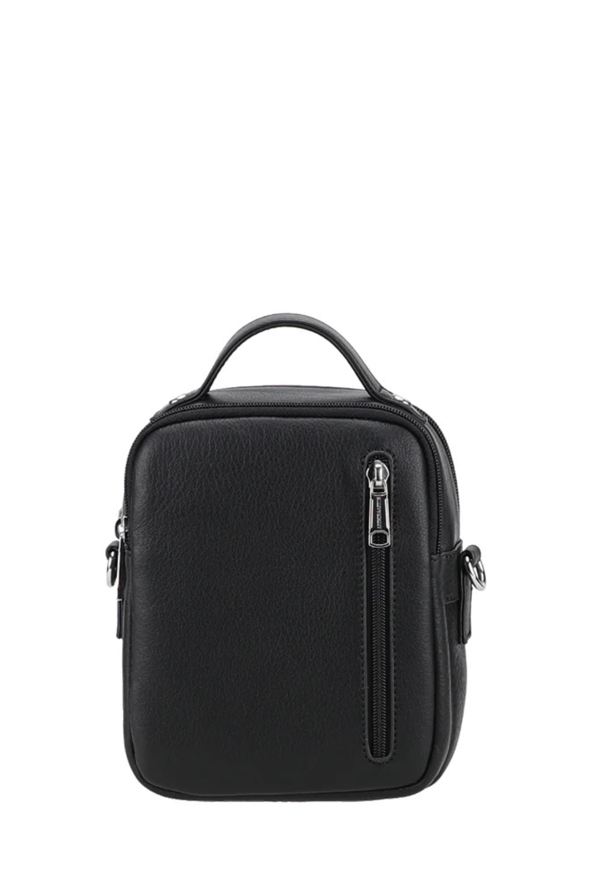 Sacoche travers S Ange Arthur & Aston cuir noir vue arrière avec poche zippée