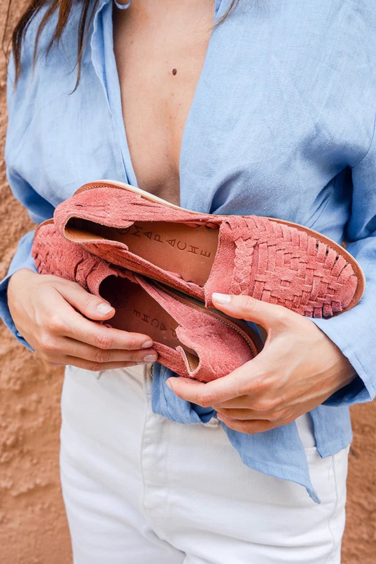 Sandales Alegre Suede Framboise - Tresse délicate et look féminin - Mapache