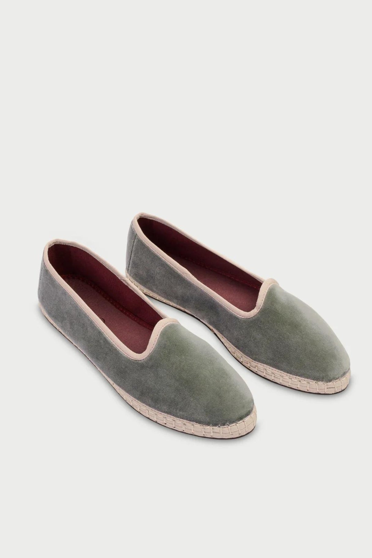 Espadrilles Shikibu en velours vert clair - Flabelus